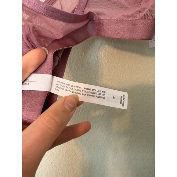 Auden | Sheer Mesh Unlined Wirefree Bralette in Purple/Mauve - Picture 7 of 11